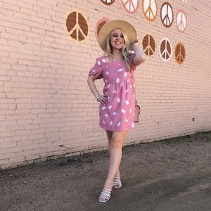 Loft dress. XSP. Pink & white